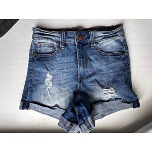 kendall + kylie cut off rolled hem denim shorts sz 3/26